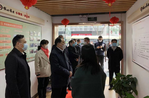 2020年3月31日，南京市人大考察团视察新街口街道悦心居家养老服务工作